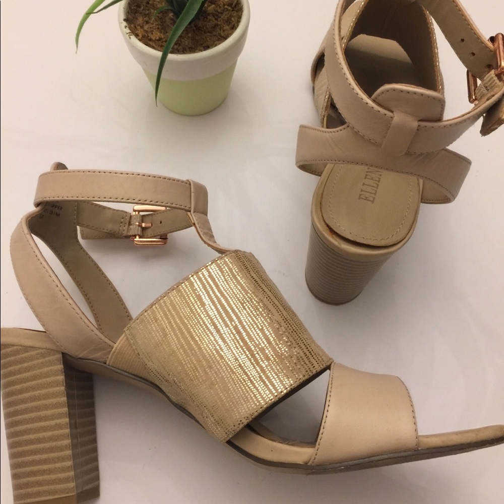 Ellen Tracy🌷Cream Sandal Heels Sz7.5 - Picture 4 of 8